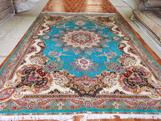 blends spun silk yarn carpet