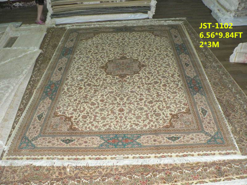 blends spun silk yarn carpet