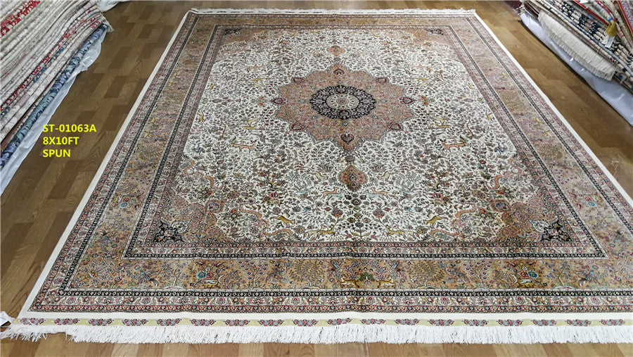 blends spun silk yarn carpet