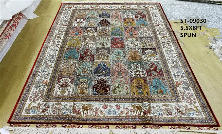 blends spun silk yarn carpet
