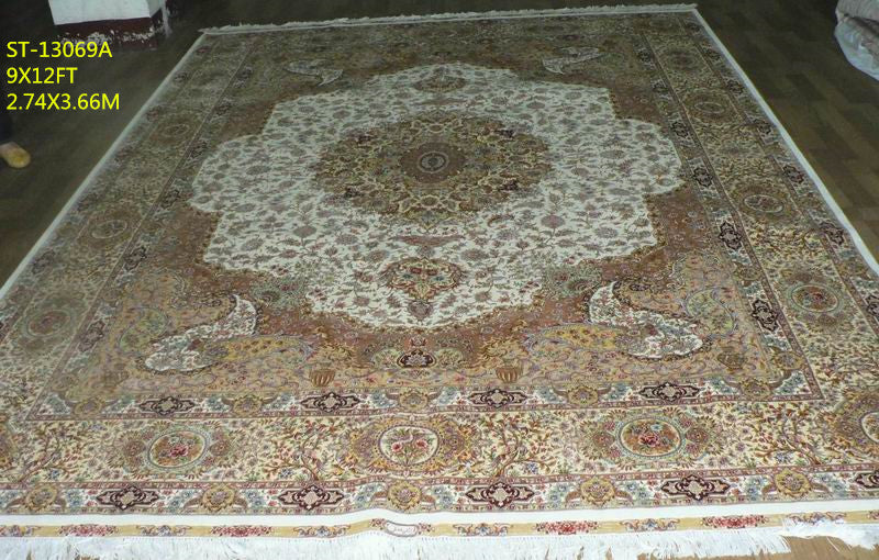blends spun silk yarn carpet