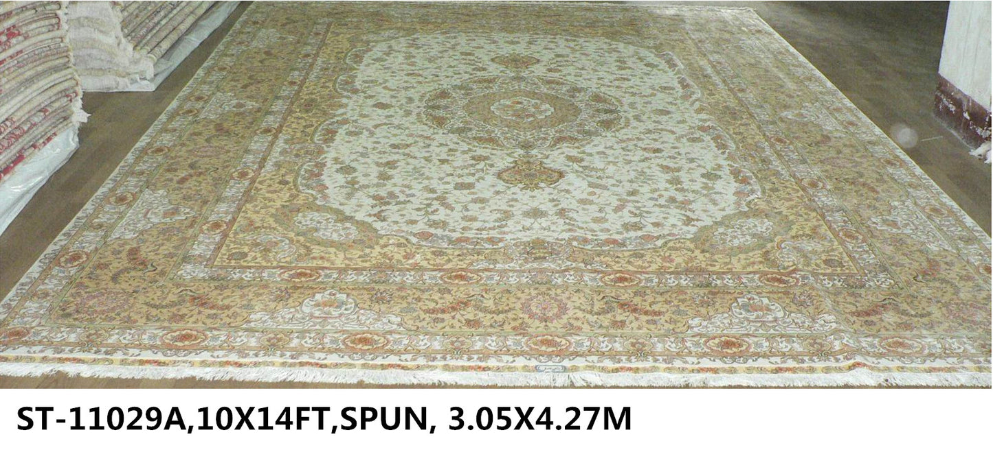 blends spun silk yarn carpet