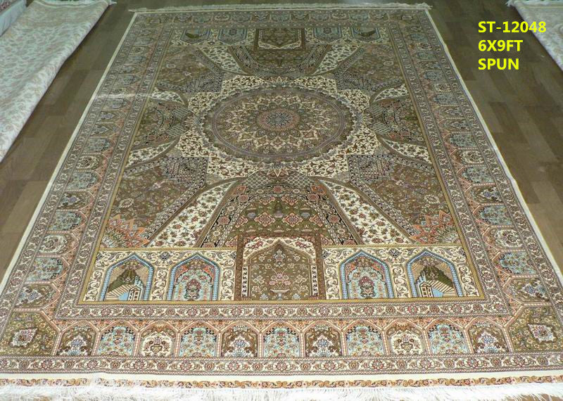 blends spun silk yarn carpet