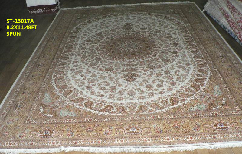 blends spun silk yarn carpet