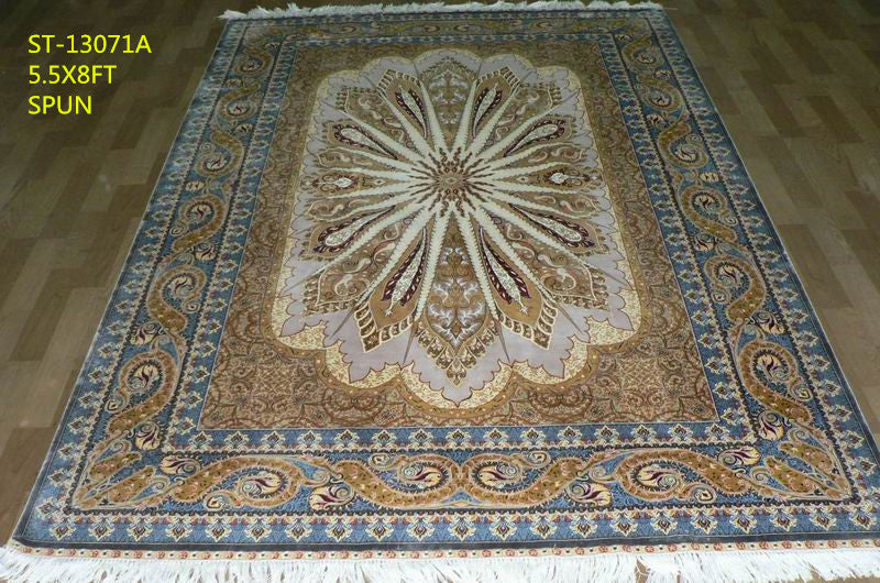 blends spun silk yarn carpet