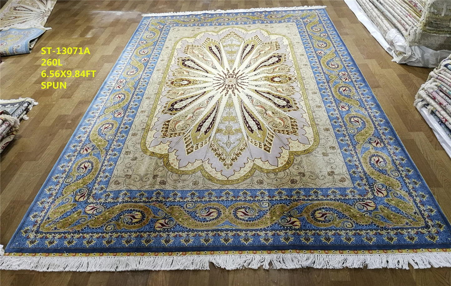 blends spun silk yarn carpet