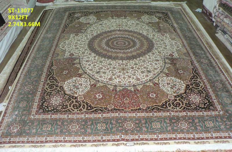 blends spun silk yarn carpet