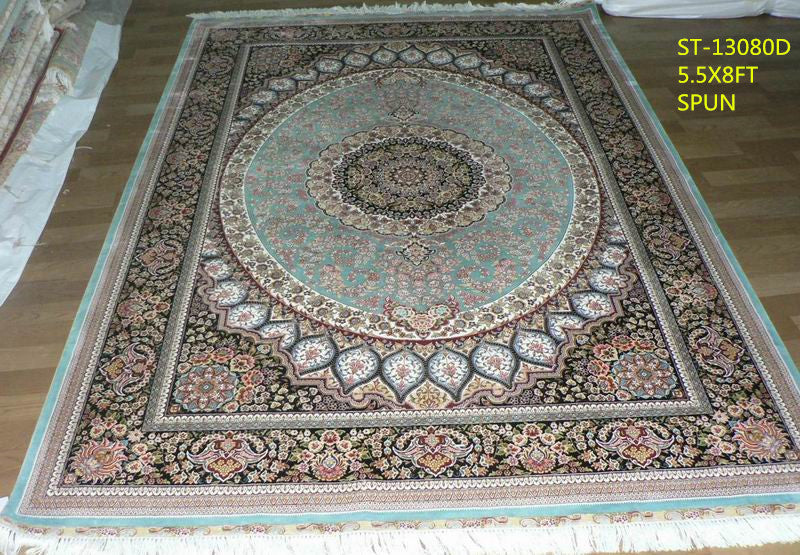 blends spun silk yarn carpet