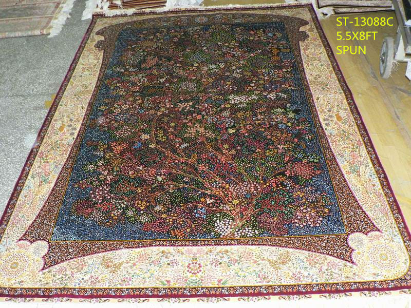 blends spun silk yarn carpet