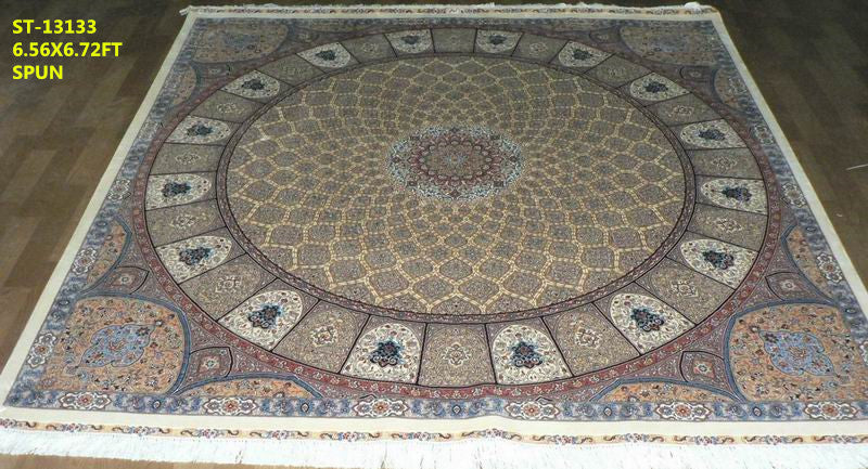 blends spun silk yarn carpet