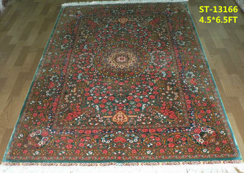 blends spun silk yarn carpet