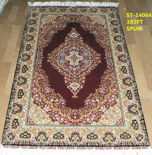blends spun silk yarn carpet
