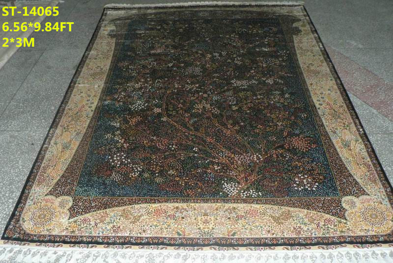 blends spun silk yarn carpet