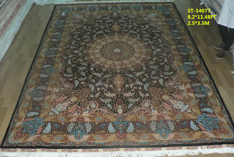 blends spun silk yarn carpet