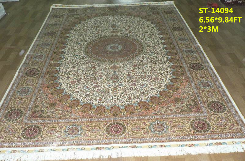 blends spun silk yarn carpet