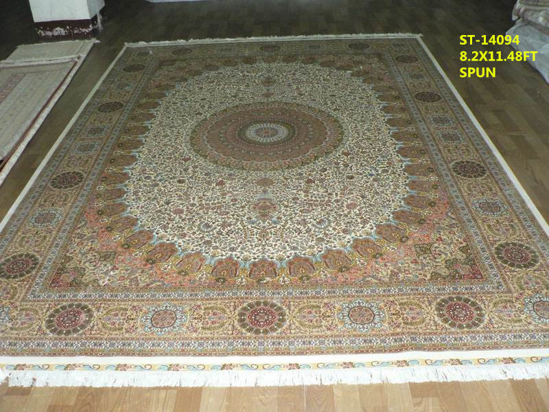 blends spun silk yarn carpet