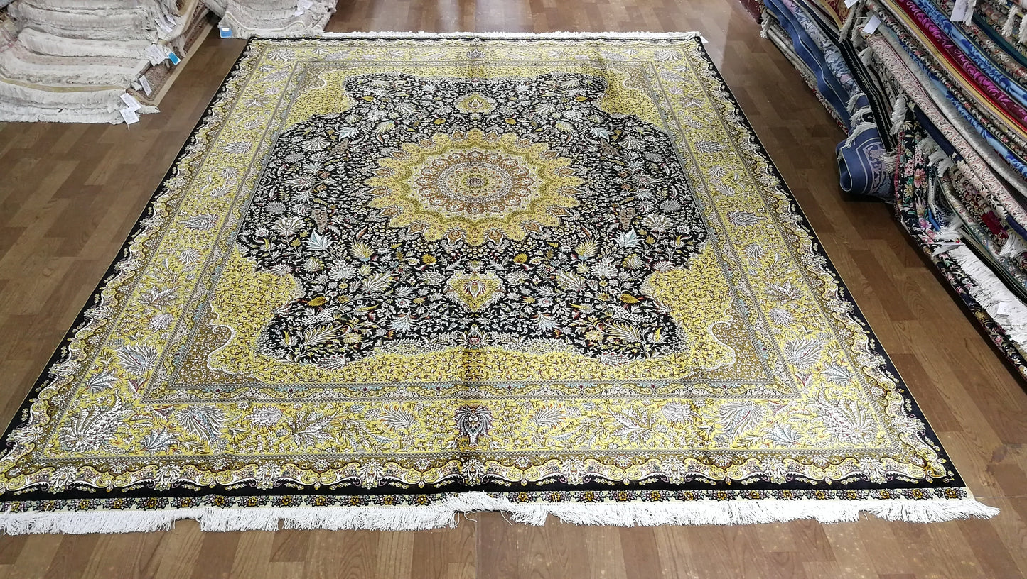 blends spun silk yarn carpet