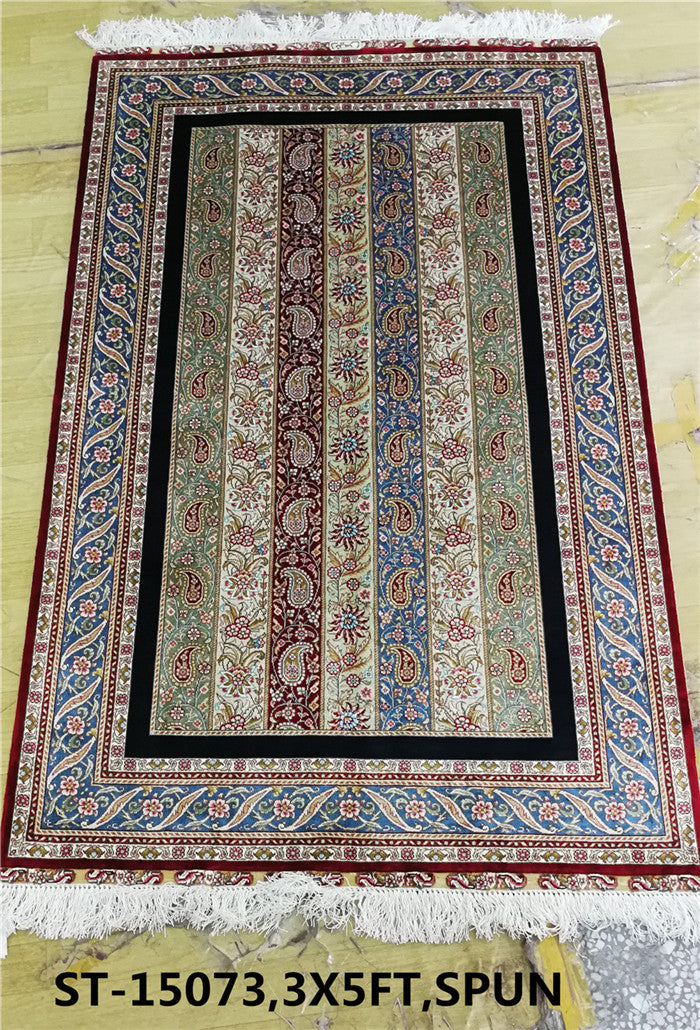 blends spun silk yarn carpet