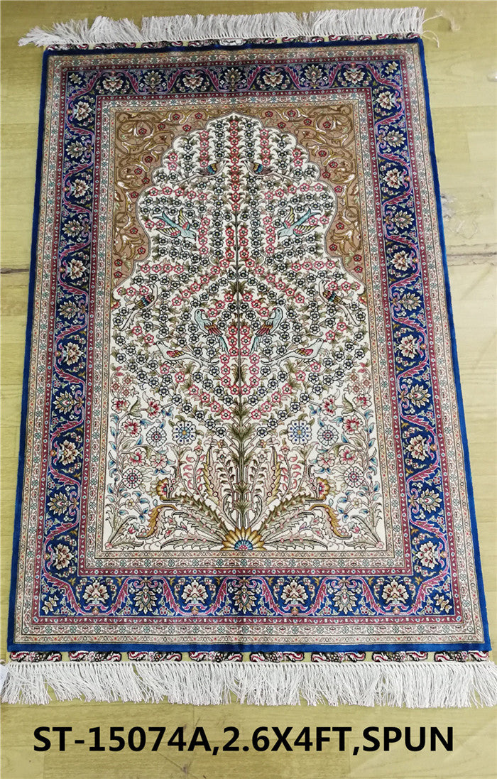blends spun silk yarn carpet