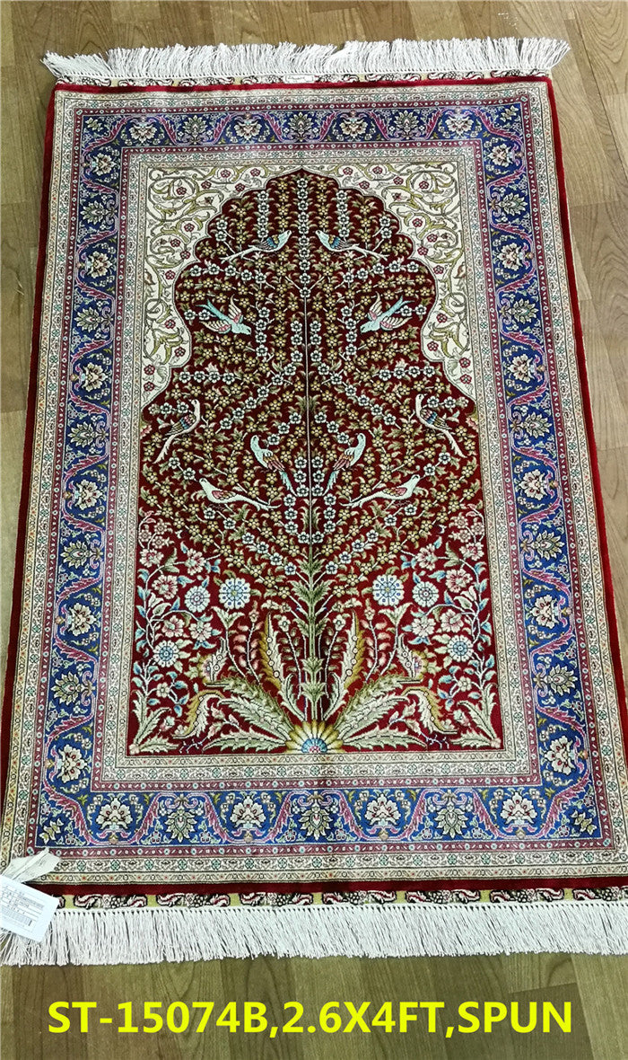 blends spun silk yarn carpet