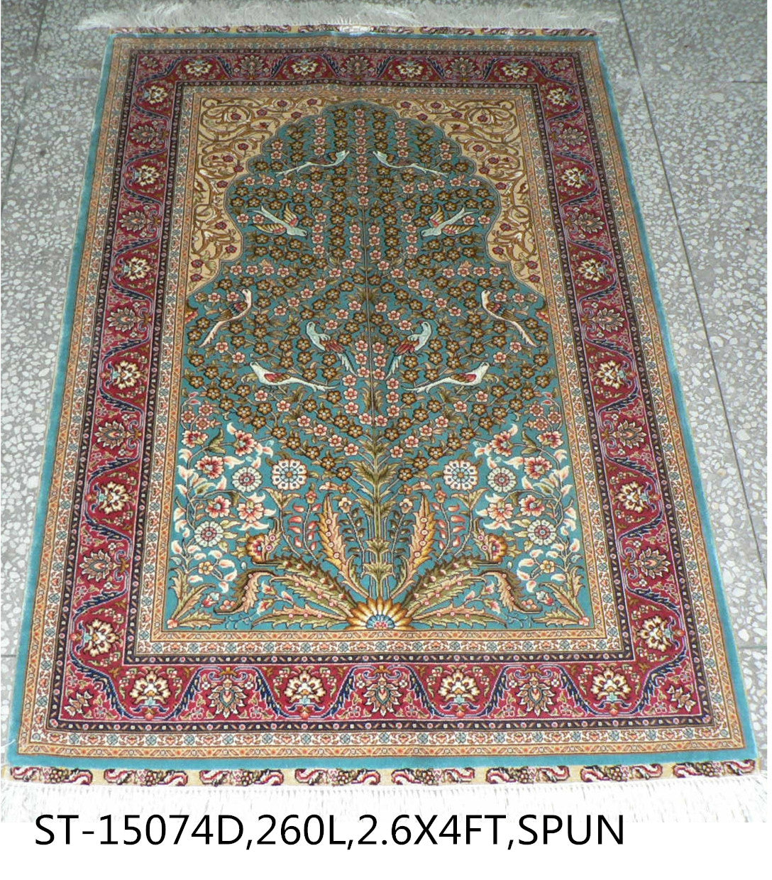blends spun silk yarn carpet