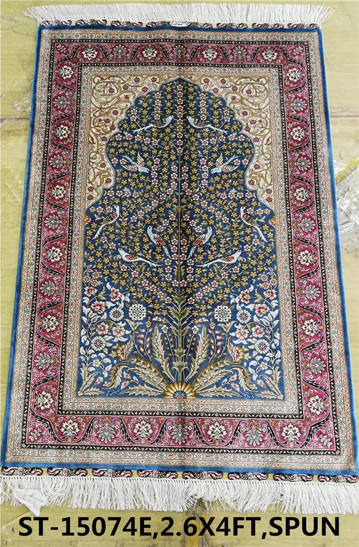 blends spun silk yarn carpet