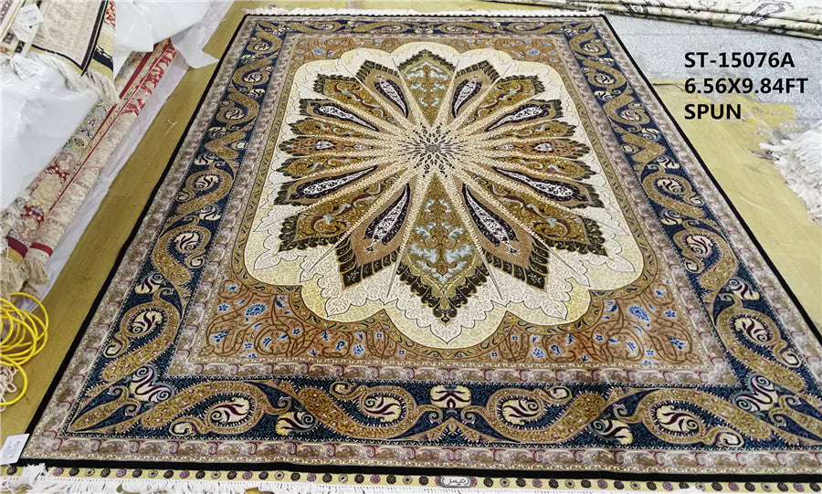 blends spun silk yarn carpet