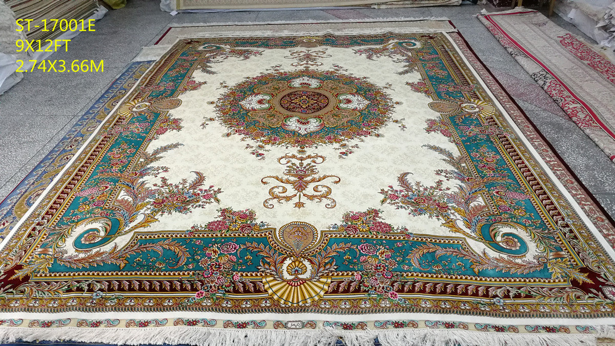 blends spun silk yarn carpet