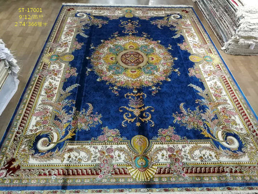 blends spun silk yarn carpet