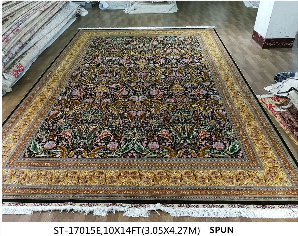 blends spun silk yarn carpet