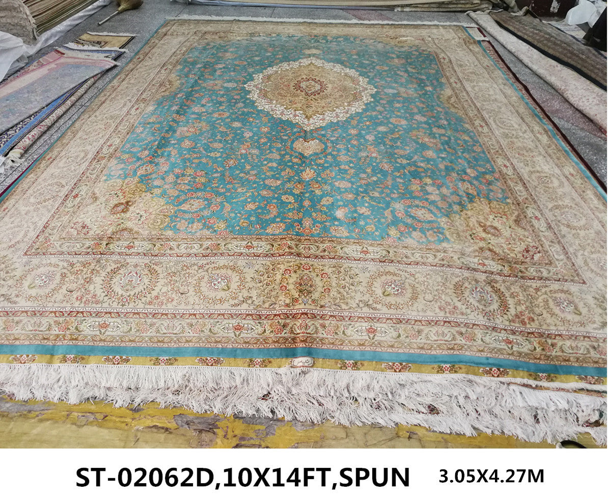 blends spun silk yarn carpet