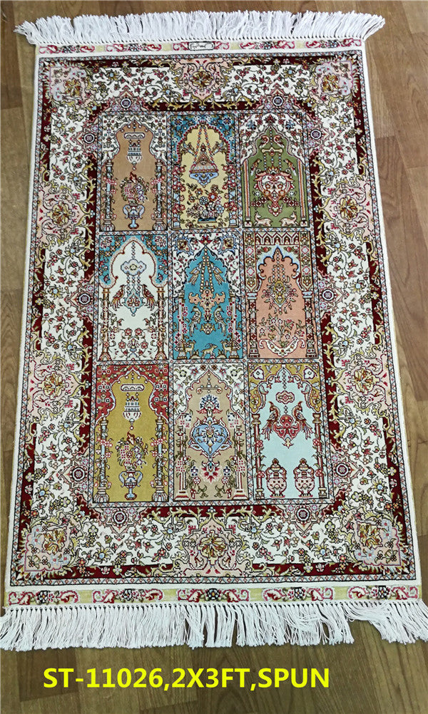 blends spun silk yarn carpet