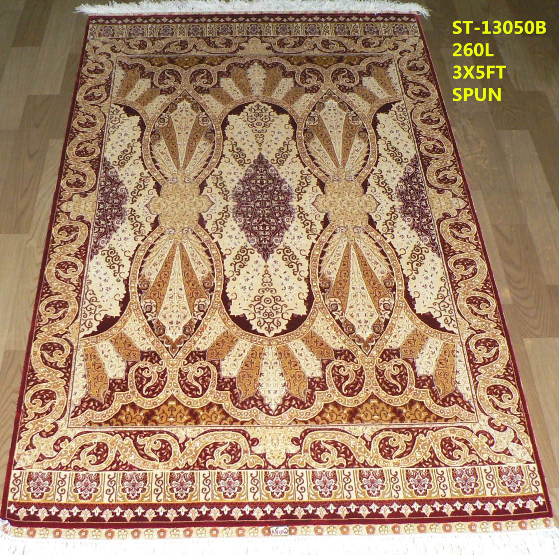 blends spun silk yarn carpet