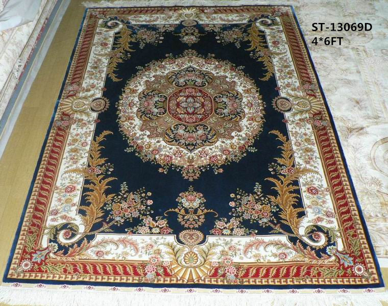blends spun silk yarn carpet