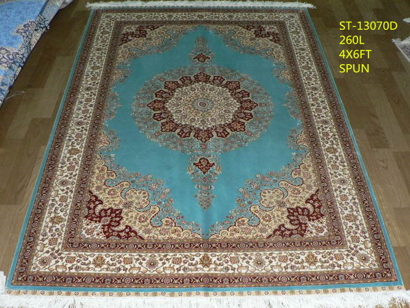 blends spun silk yarn carpet