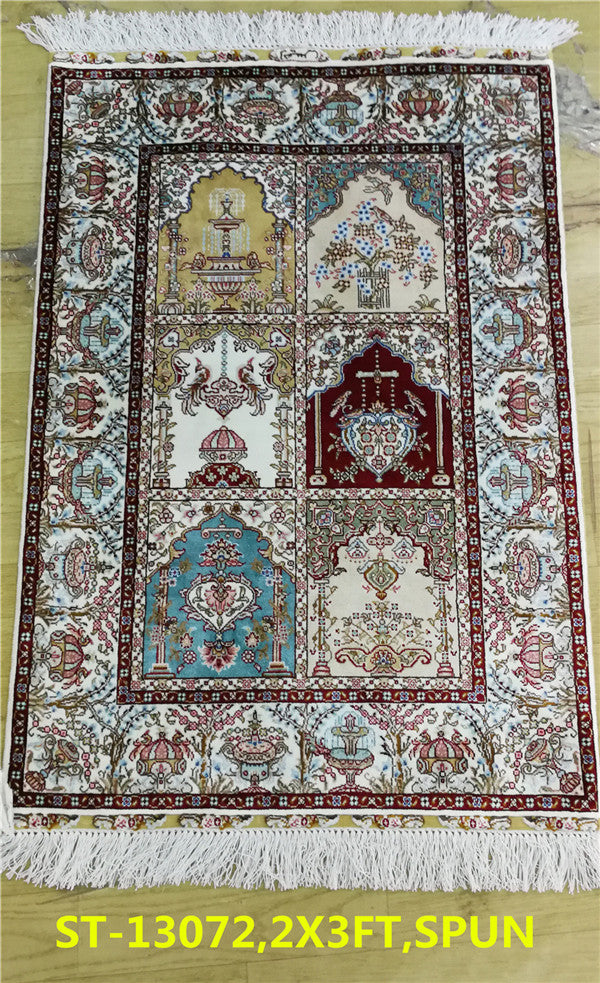 blends spun silk yarn carpet