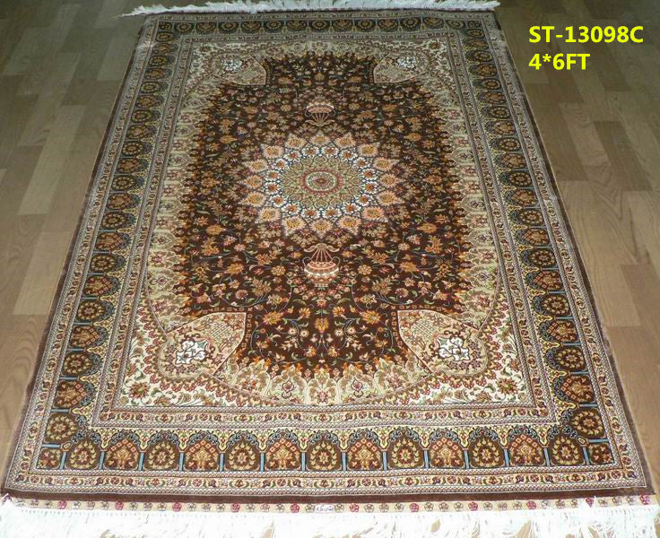 blends spun silk yarn carpet