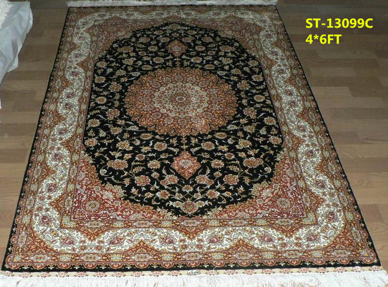 blends spun silk yarn carpet