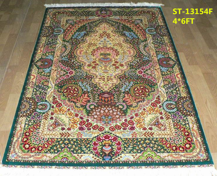 blends spun silk yarn carpet