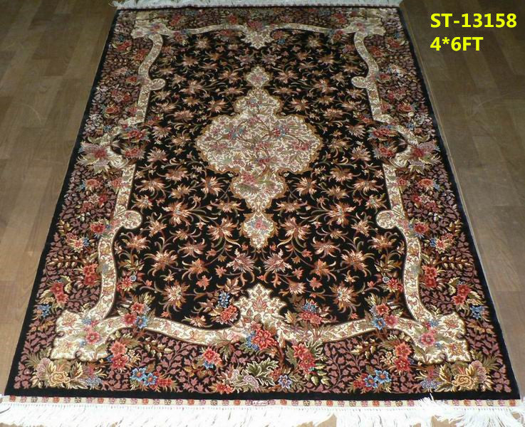 blends spun silk yarn carpet