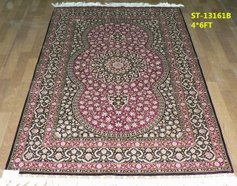 blends spun silk yarn carpet