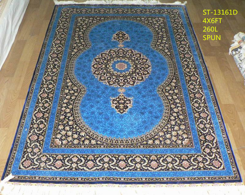 blends spun silk yarn carpet