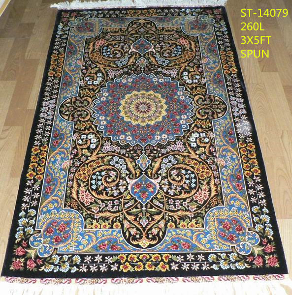 blends spun silk yarn carpet