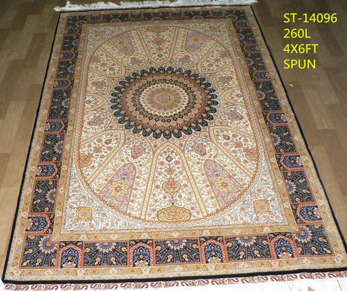 blends spun silk yarn carpet