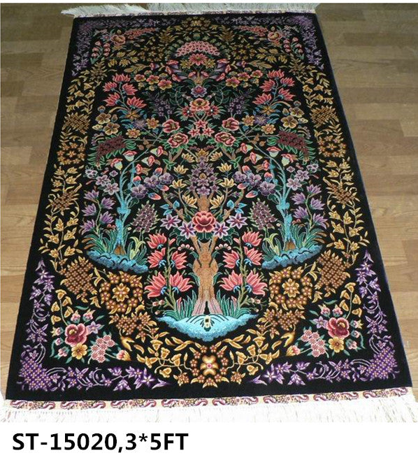 blends spun silk yarn carpet