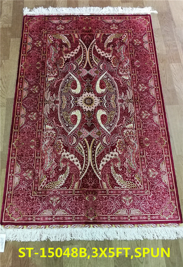 blends spun silk yarn carpet