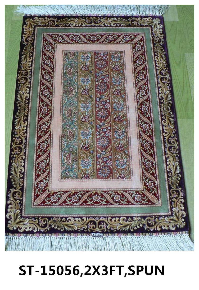 blends spun silk yarn carpet