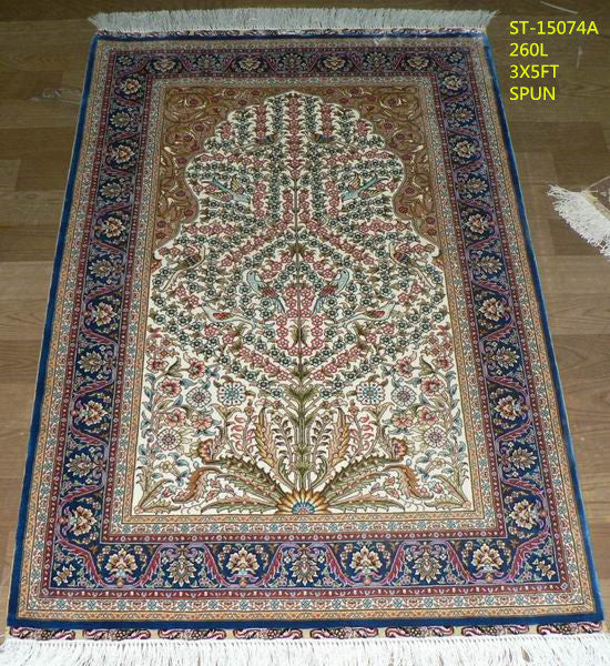 blends spun silk yarn carpet