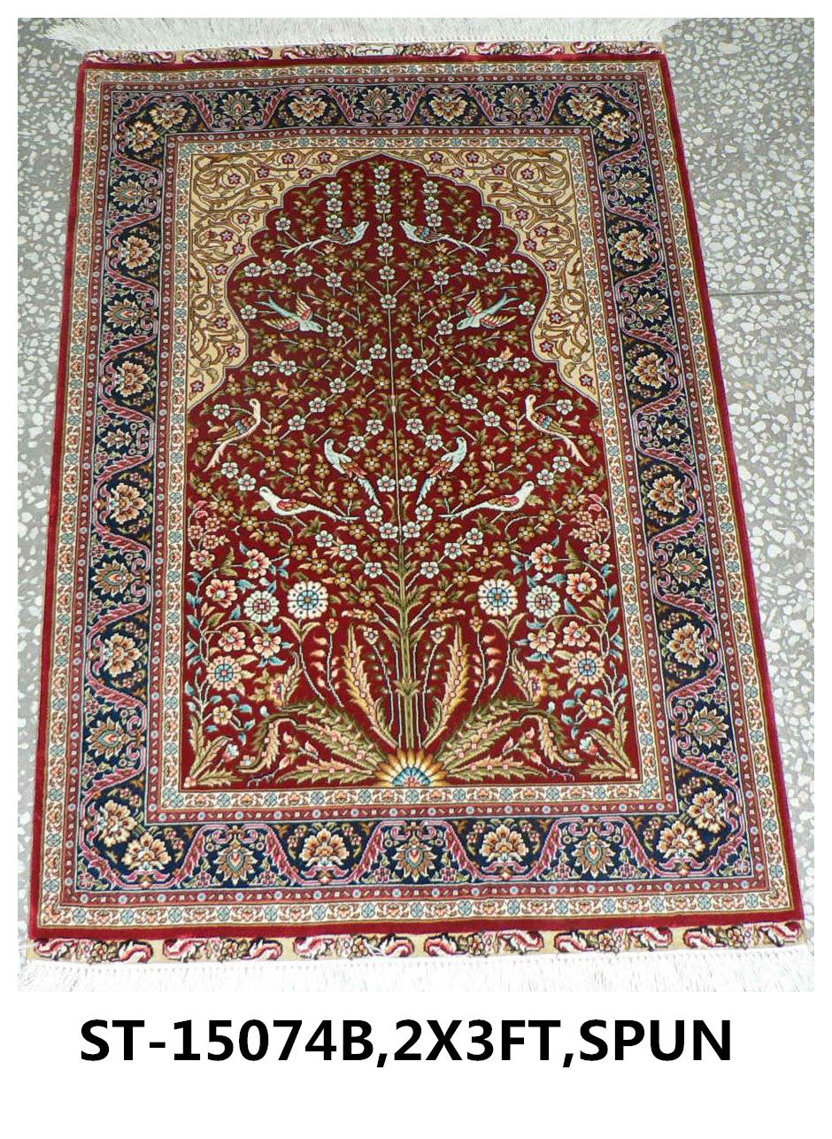 blends spun silk yarn carpet