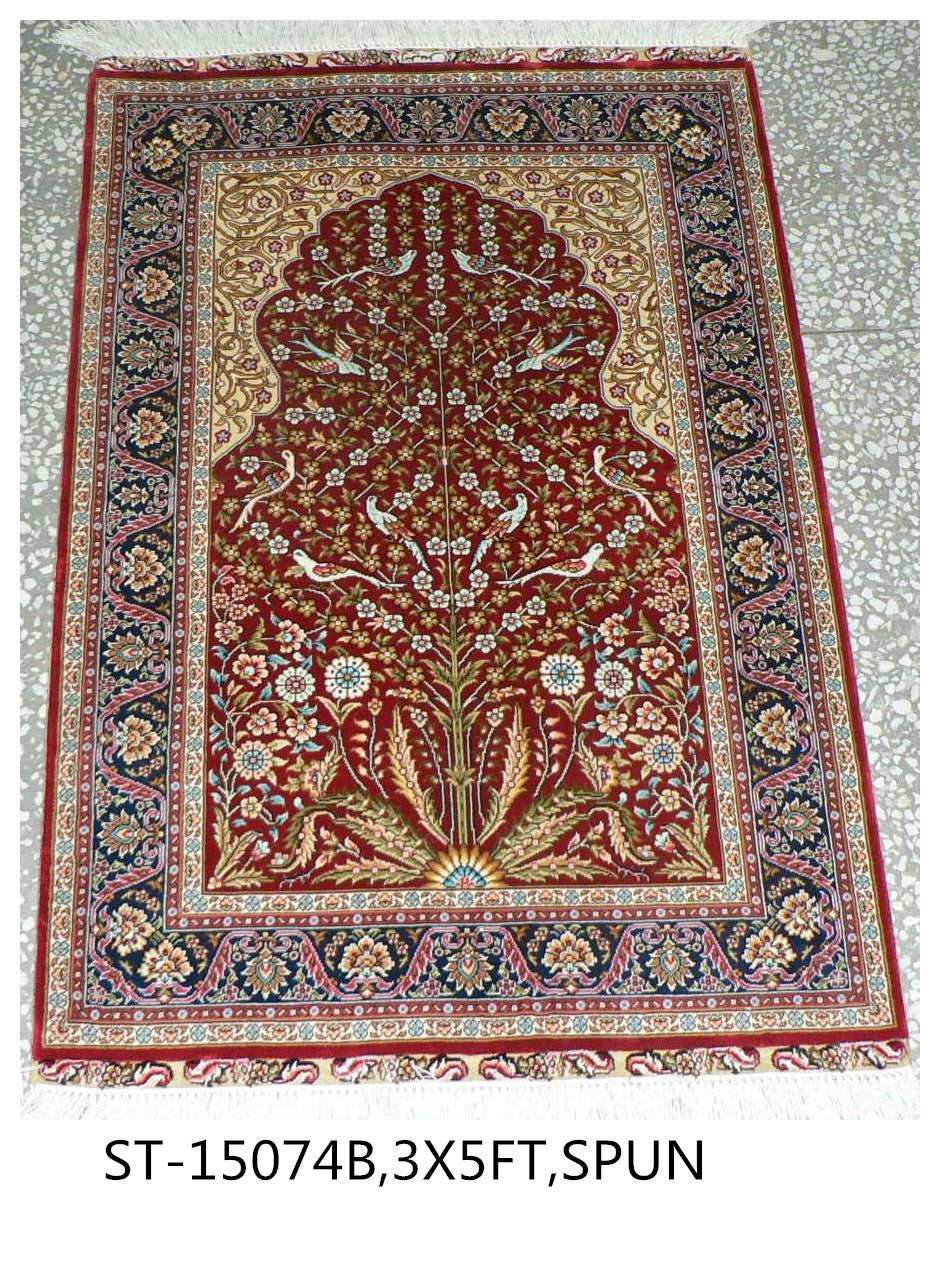 blends spun silk yarn carpet
